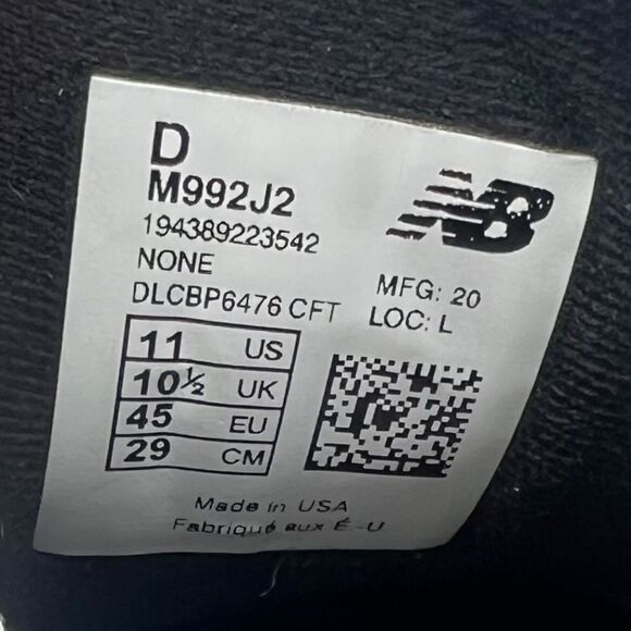 Size 11-New Balance 992 x JJJJound Gray 2020 Men Sneakers Made In The USA - Picture 6 of 6